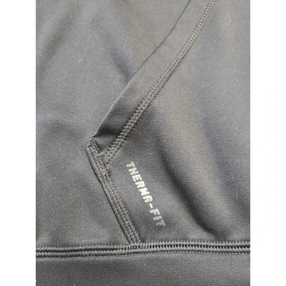 Nike Therma-Fit Hoodie Mens Large Black Pullover Fleece Swoosh‎ Logo Athletic